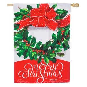 Evergreen Merry Christmas Bow 29"x43"  Christmas Flag